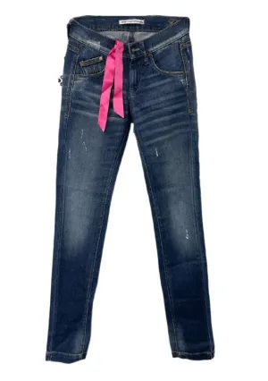 FORNARINA Women's Deep Blue Heart Frida Slim Fit Jeans Size 24 NWT