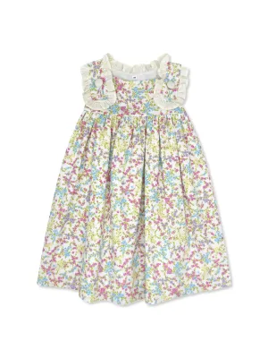 Frances Flap Dress - Bellflower Blossom, Buttercup Ministripe