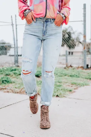 Frankie Mid-Rise Distressed Jeans - LT