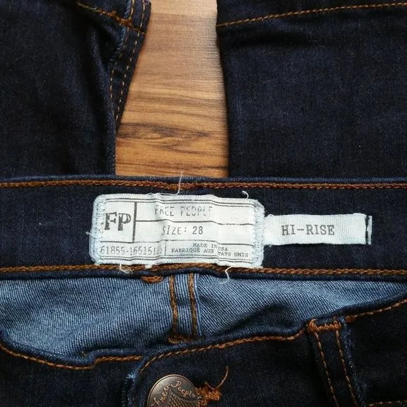 Free People Hi Rise Skinnt Slim Jeans Size 28