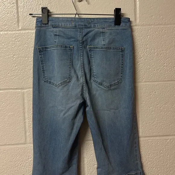 Free People Just Float On Flare Jeans Size 26 Blue Denim Festival Rodeo Western
