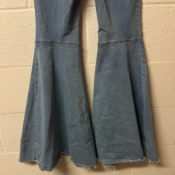 Free People Just Float On Flare Jeans Size 26 Blue Denim Festival Rodeo Western