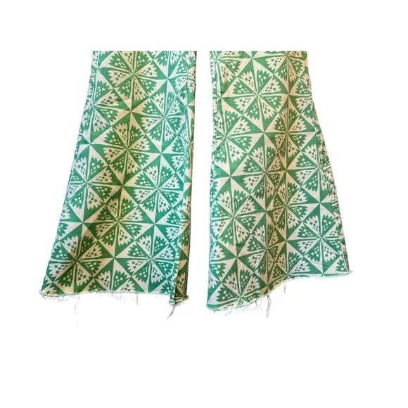 FREE PEOPLE We The Free Youthquake Printed Crop Flare Jeans EUC Sz 30 Green