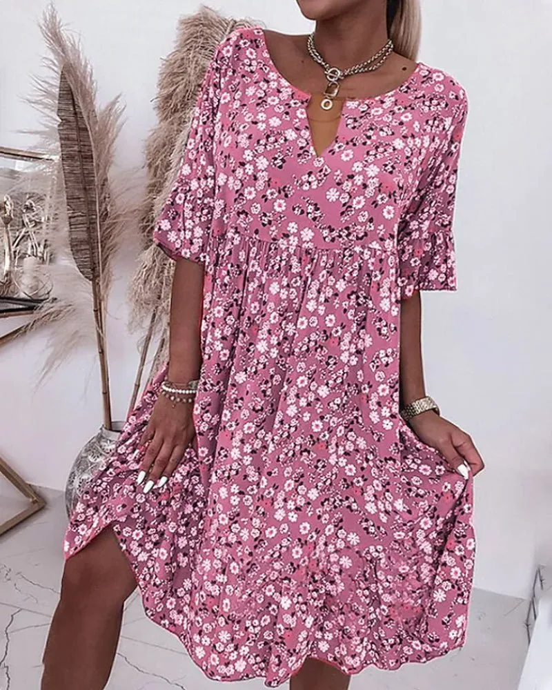 Fronia - Chic Floral Pattern Woman's Dress