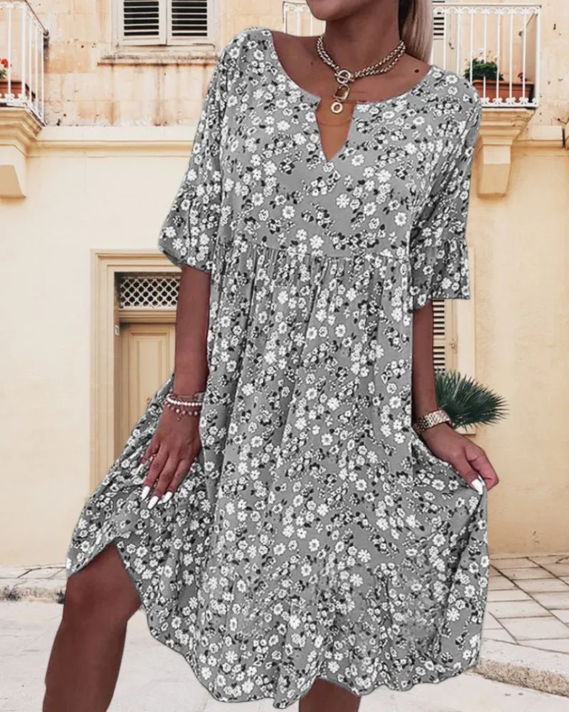 Fronia - Chic Floral Pattern Woman's Dress