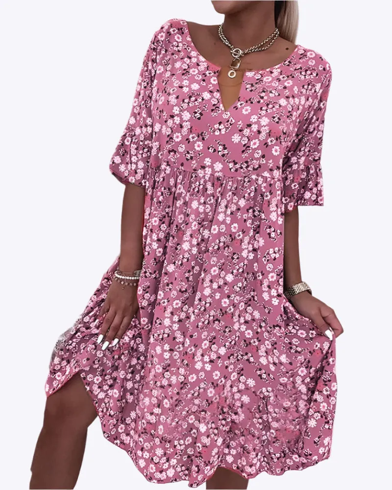 Fronia - Chic Floral Pattern Woman's Dress