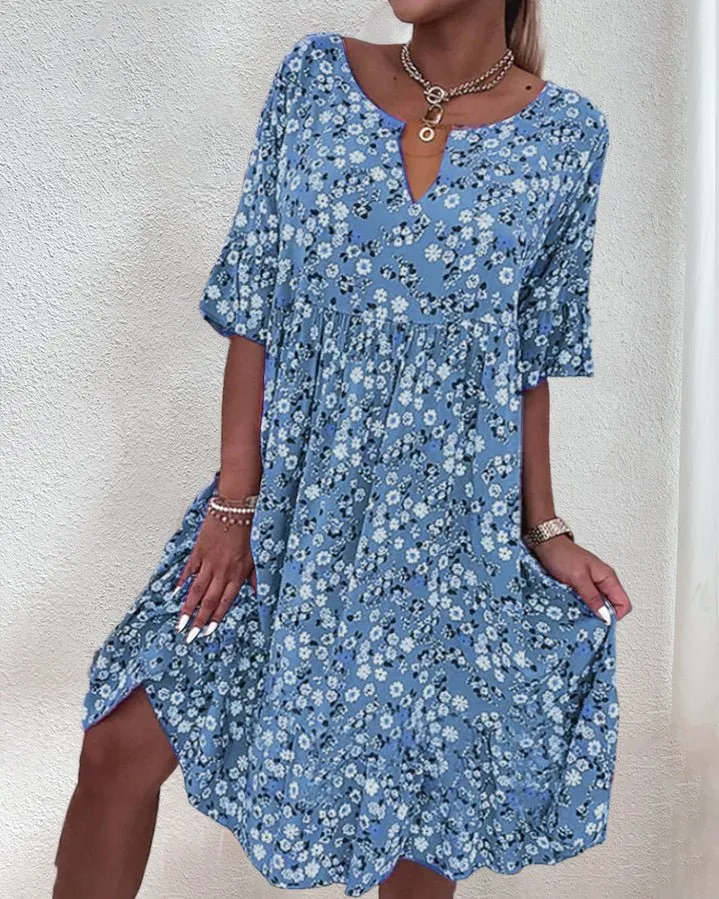Fronia - Chic Floral Pattern Woman's Dress