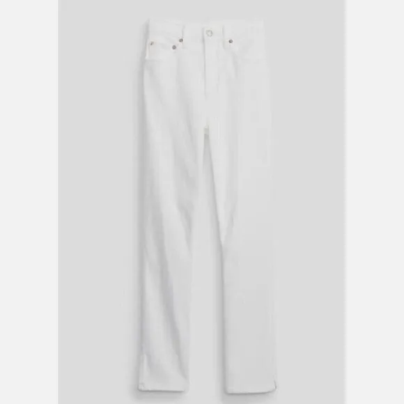 GAP High Rise Y2K Split Hem Vintage Slim Plus Size 18/34 White Jeans MSRP $80