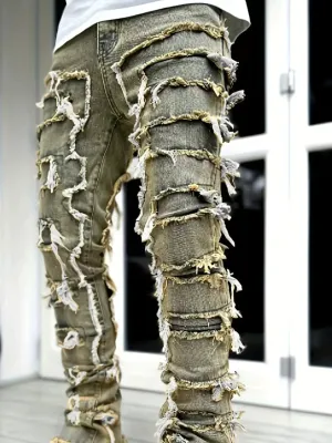 Gavin - Vintage Stacked Jeans voor Heren