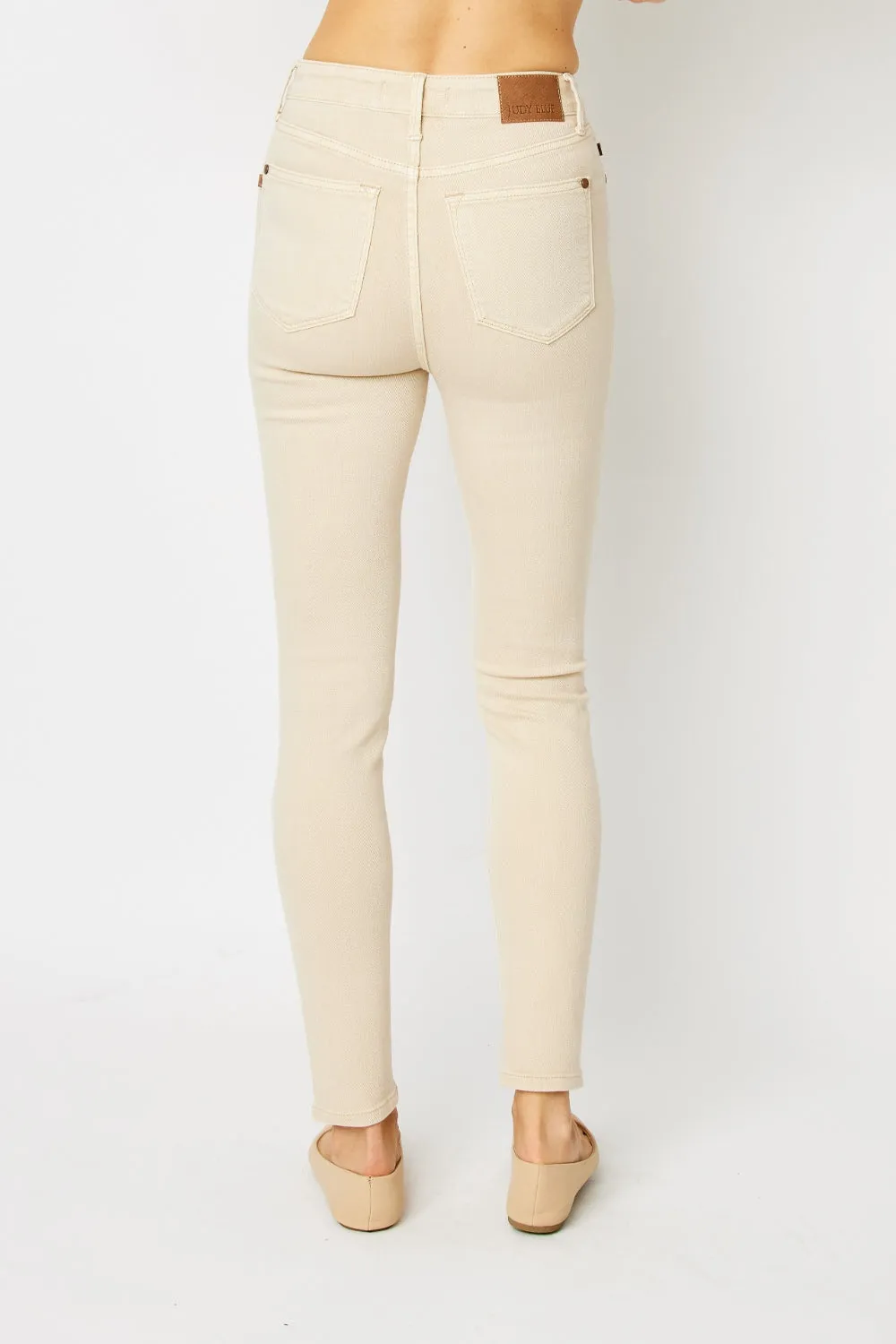 Gideon Judy Blue Full Size Garment Dyed Tummy Control Skinny Jeans