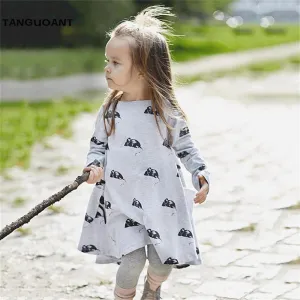Girls Clothing Dresses Cartoon Mouse Style Children Princess Dresses Kids Clothes