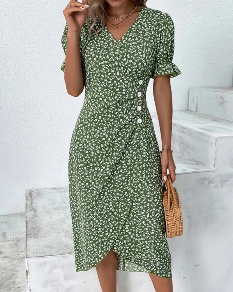 Gloria™ Fresh Bloom V-Neck Dress