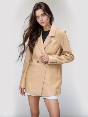 Glow Chic Leather Blazer for Women