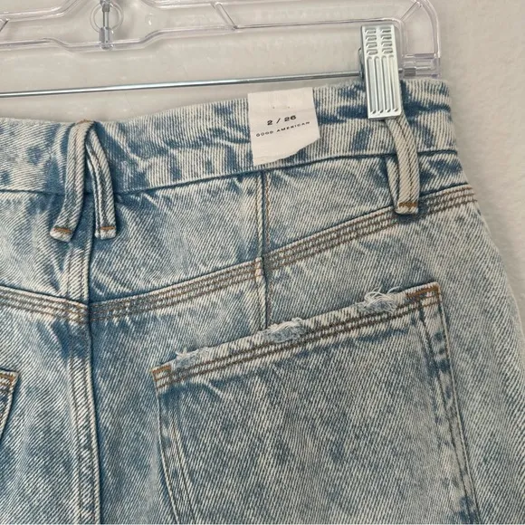 Good American Good 90s women’s Jeans Light Wash Size‎ 2/26 Distressed Like New