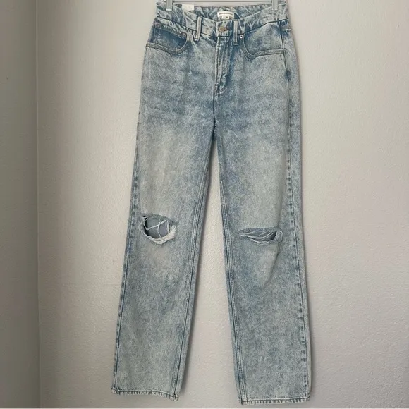 Good American Good 90s women’s Jeans Light Wash Size‎ 2/26 Distressed Like New