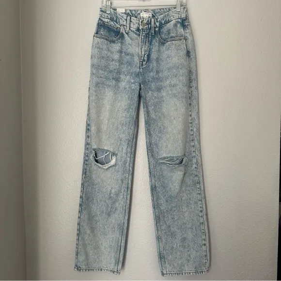 Good American Good 90s women’s Jeans Light Wash Size‎ 2/26 Distressed Like New