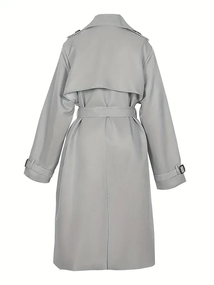Gracey - Langer solider Damen-Trenchcoat