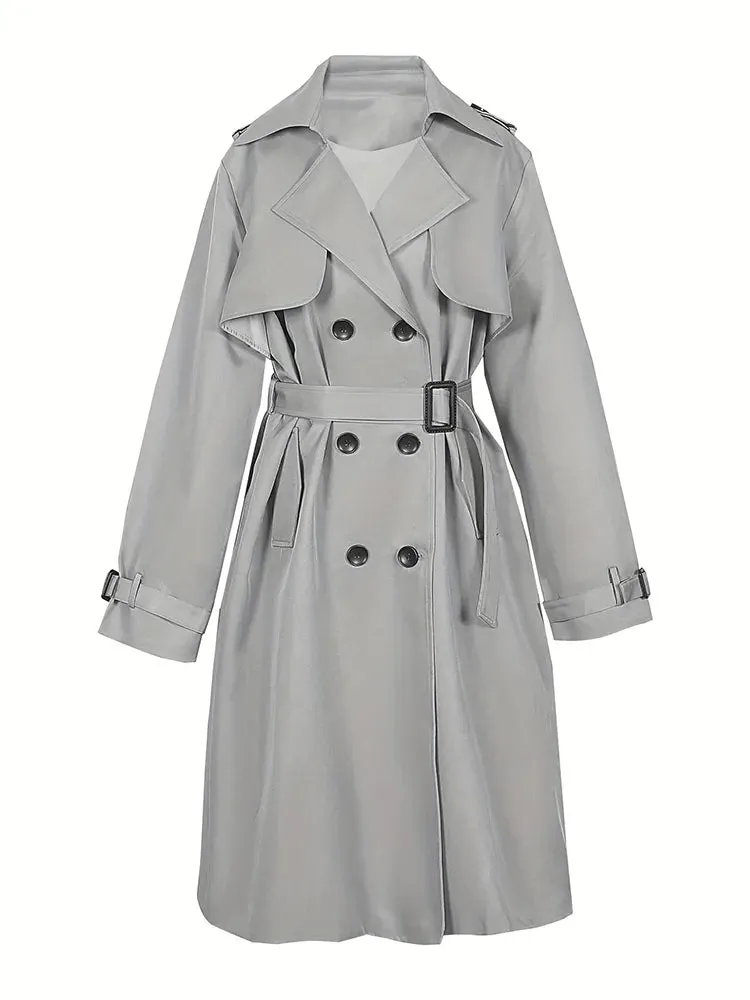Gracey - Langer solider Damen-Trenchcoat