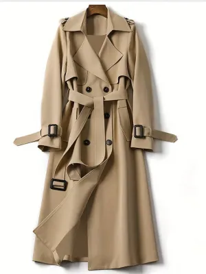 Gracey - Langer solider Damen-Trenchcoat