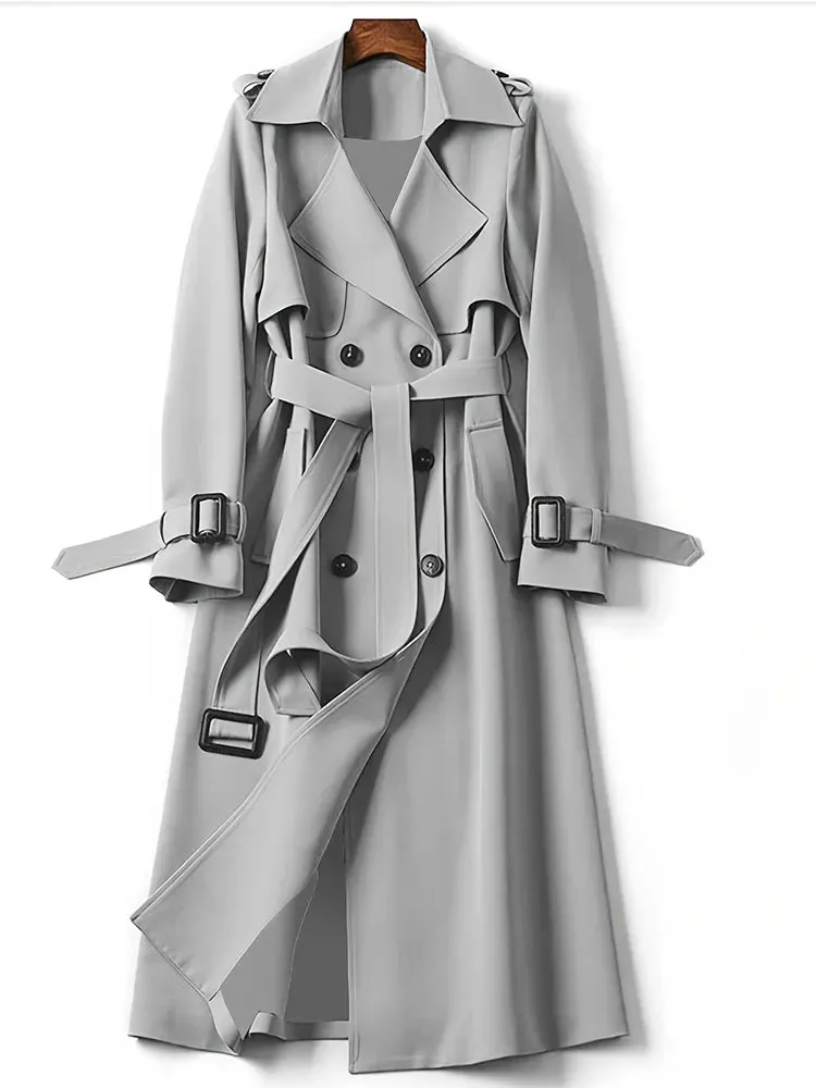 Gracey - Langer solider Damen-Trenchcoat