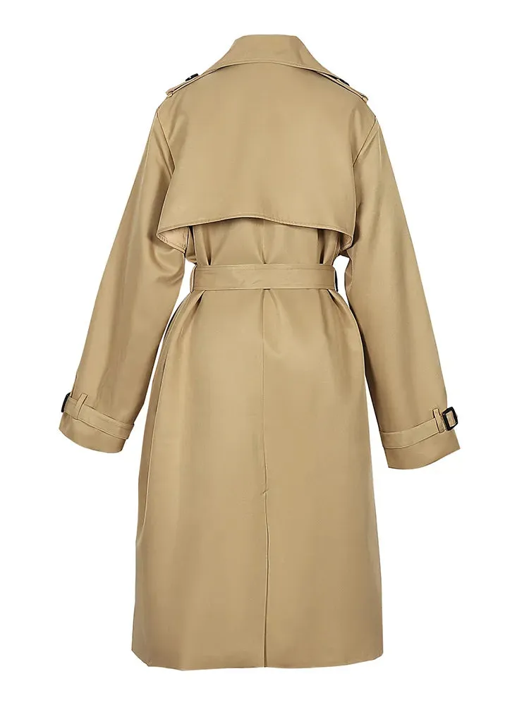 Gracey - Langer solider Damen-Trenchcoat