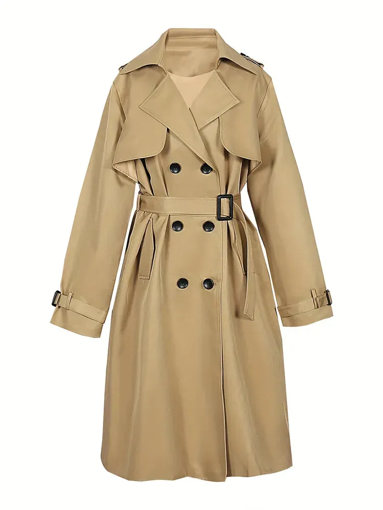 Gracey - Langer solider Damen-Trenchcoat