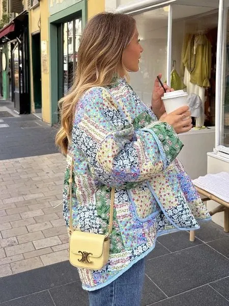 Gracie - Retro-Wattierte Strickjacke mit Taschen