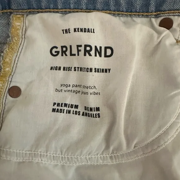 GRLFRND MADE IN USA KENDALL Jeans Womens 30 x 27 High Rise Stretch Skinny $195
