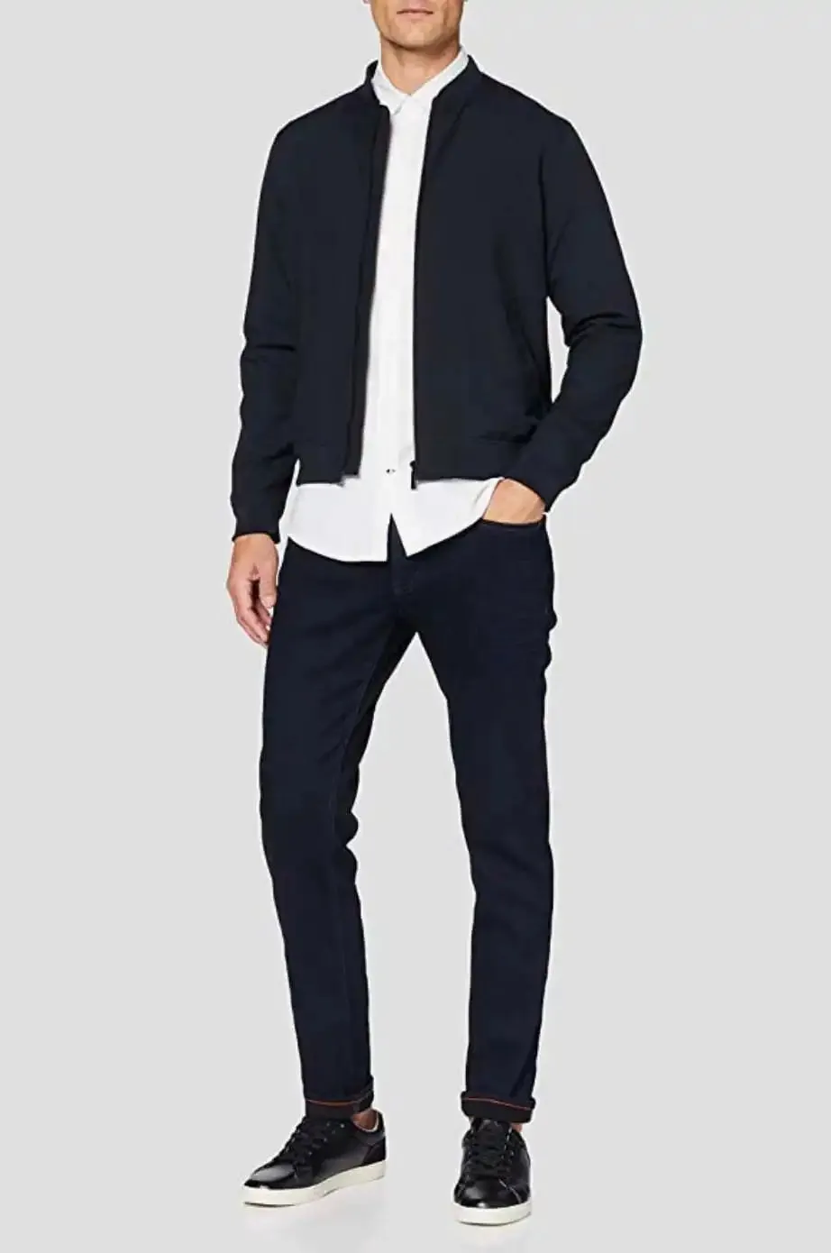 Hattric Men's Jeans Harris Slim Leg Stretch 688495 Raw Dark Blue
