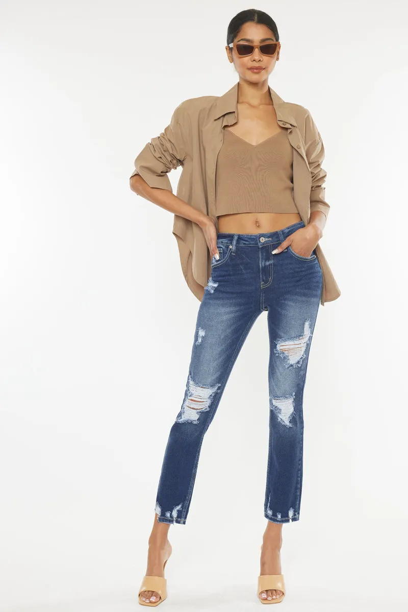 Haven Ultra High Rise Slim Straight Leg Jeans