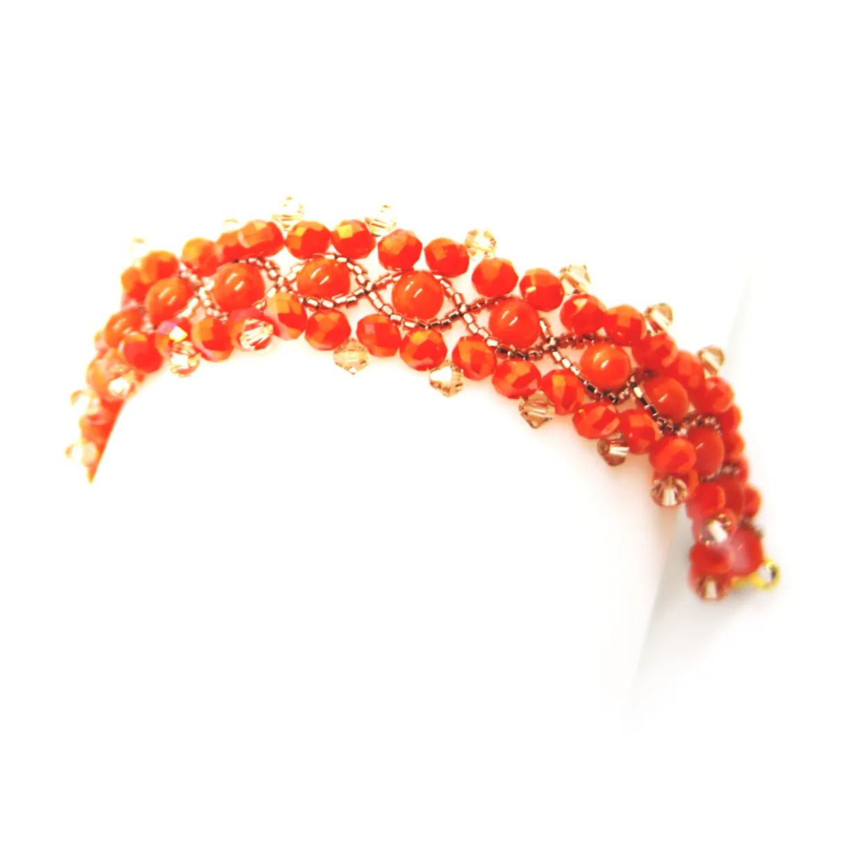 Helios: Orange Faceted Beads Bracelet