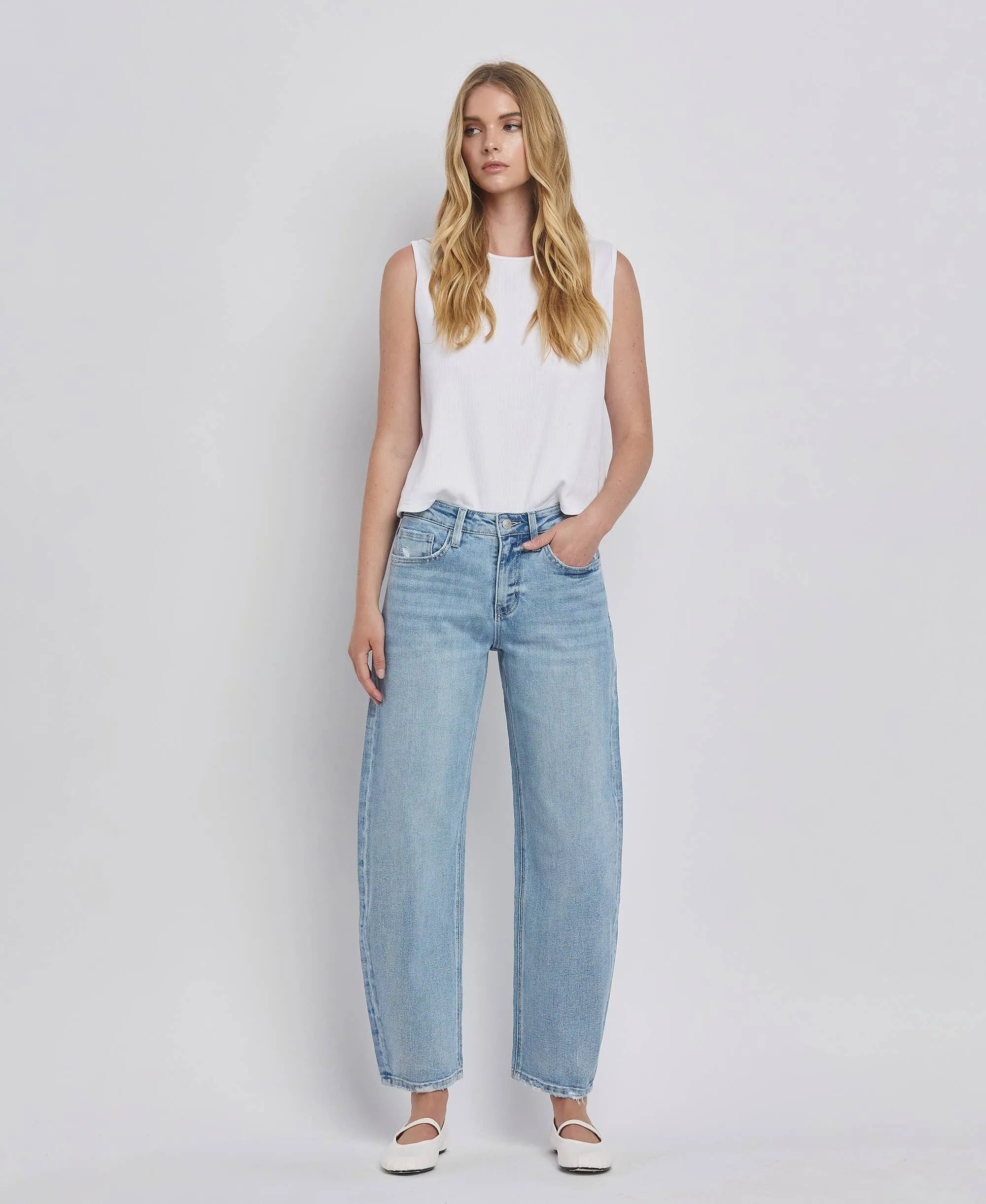 High Rise Barrel Jean
