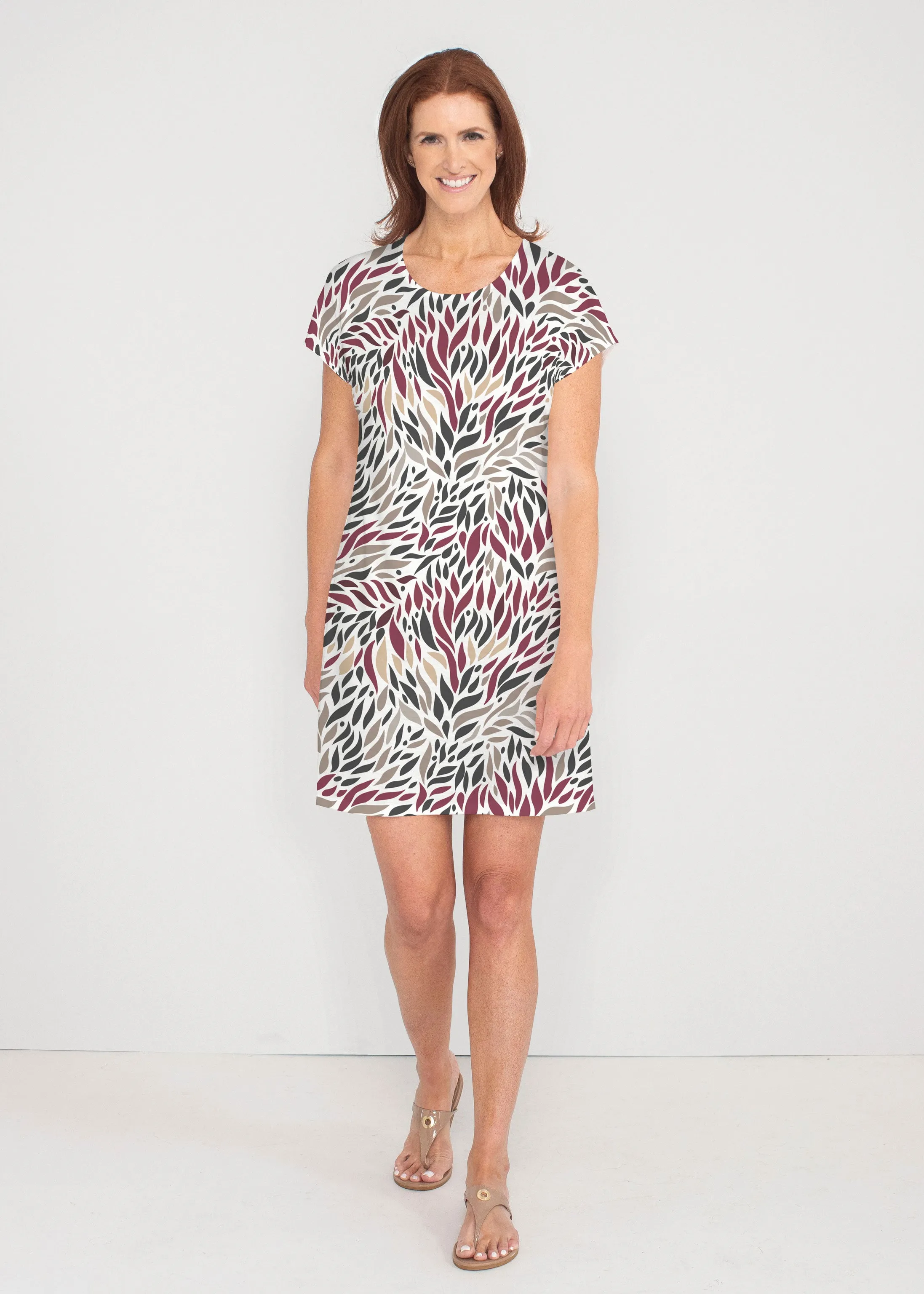 Hotsy Totsy Wine (8144) ~ Lucy Tee Dress