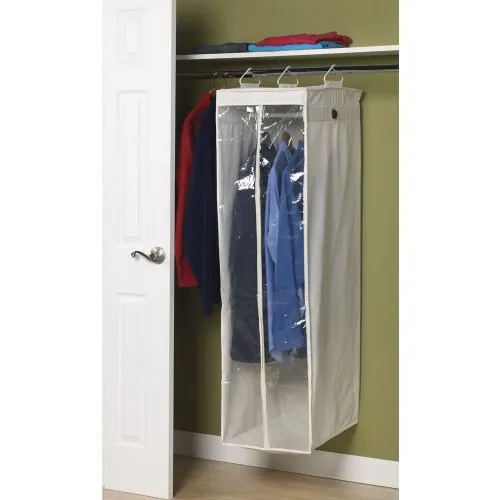 Household Essentials 311332 Hanging Wardrobe Garment Storage Bag | Natural Canvas