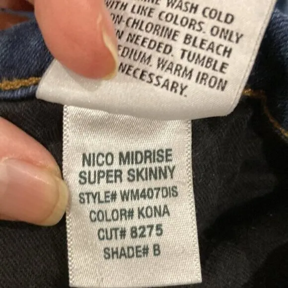 Hudson Jeans Super Skinny Nico Midrise Blue Jean 27​​/29​