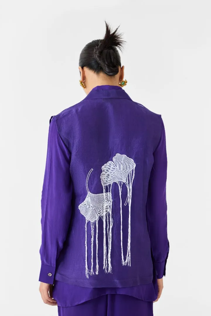 Indigo Organza Blazer