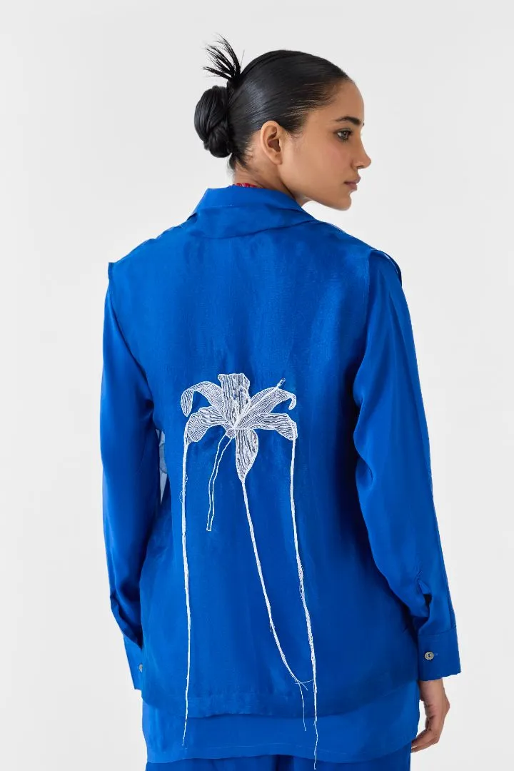 Indigo Organza Blazer