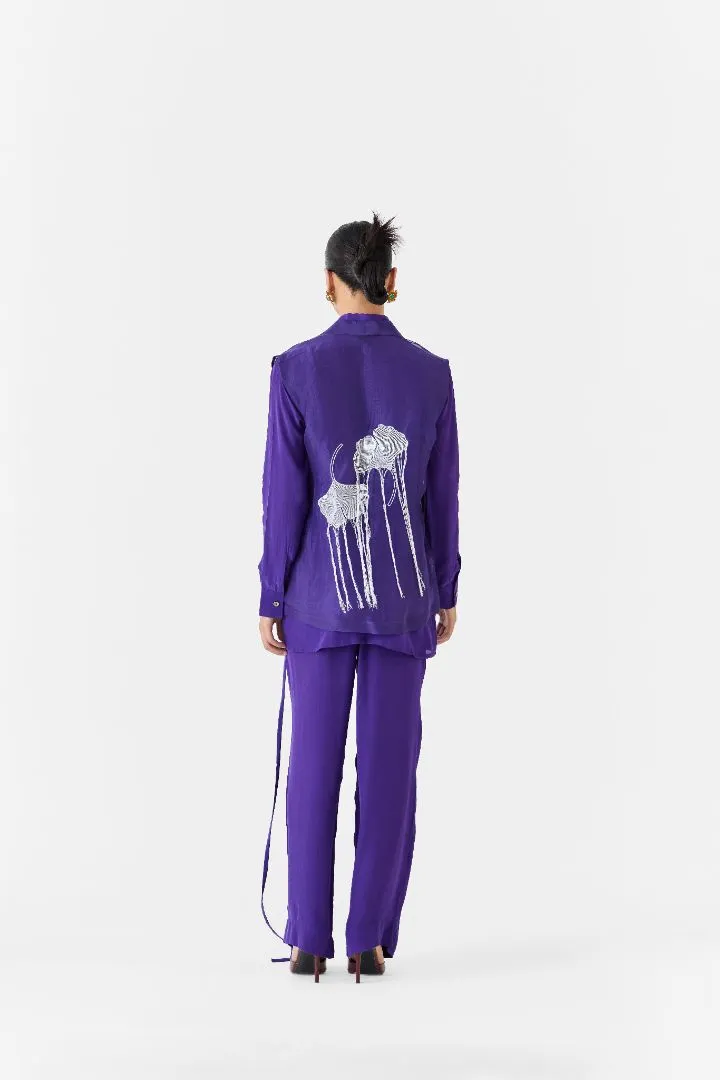 Indigo Organza Blazer