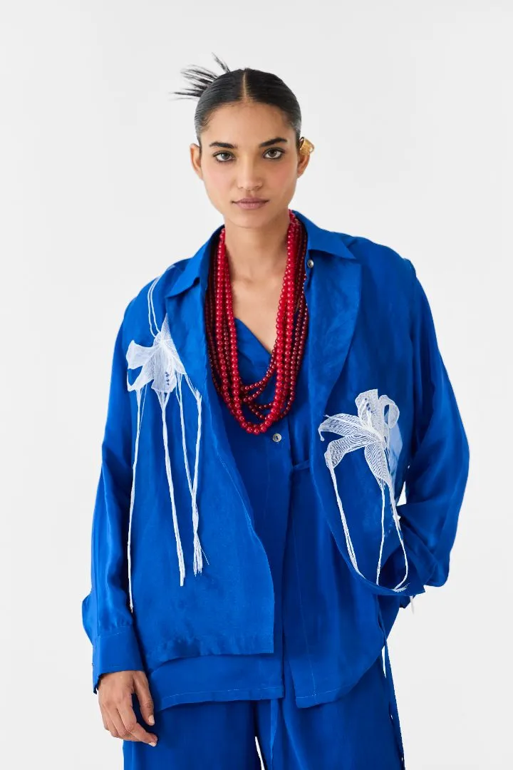 Indigo Organza Blazer