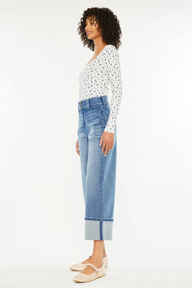 Irna 90's Cropped Wide Leg Jeans
