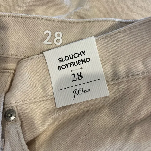 J. Crew Slouchy Boyfriend Jean in Ecru (28)