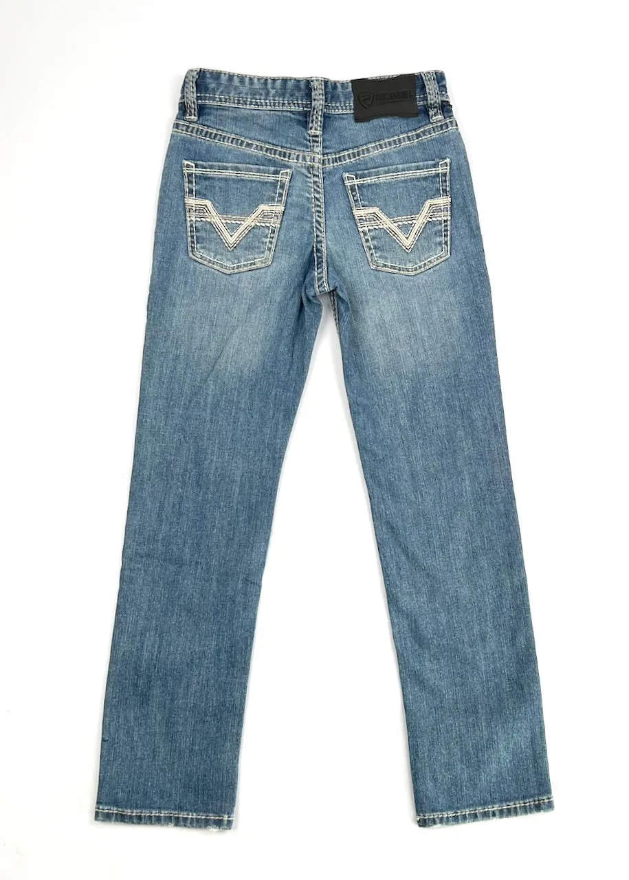 Jeans bambino Ivory Top-Stitching Slim Fit di Rock & Roll Denim