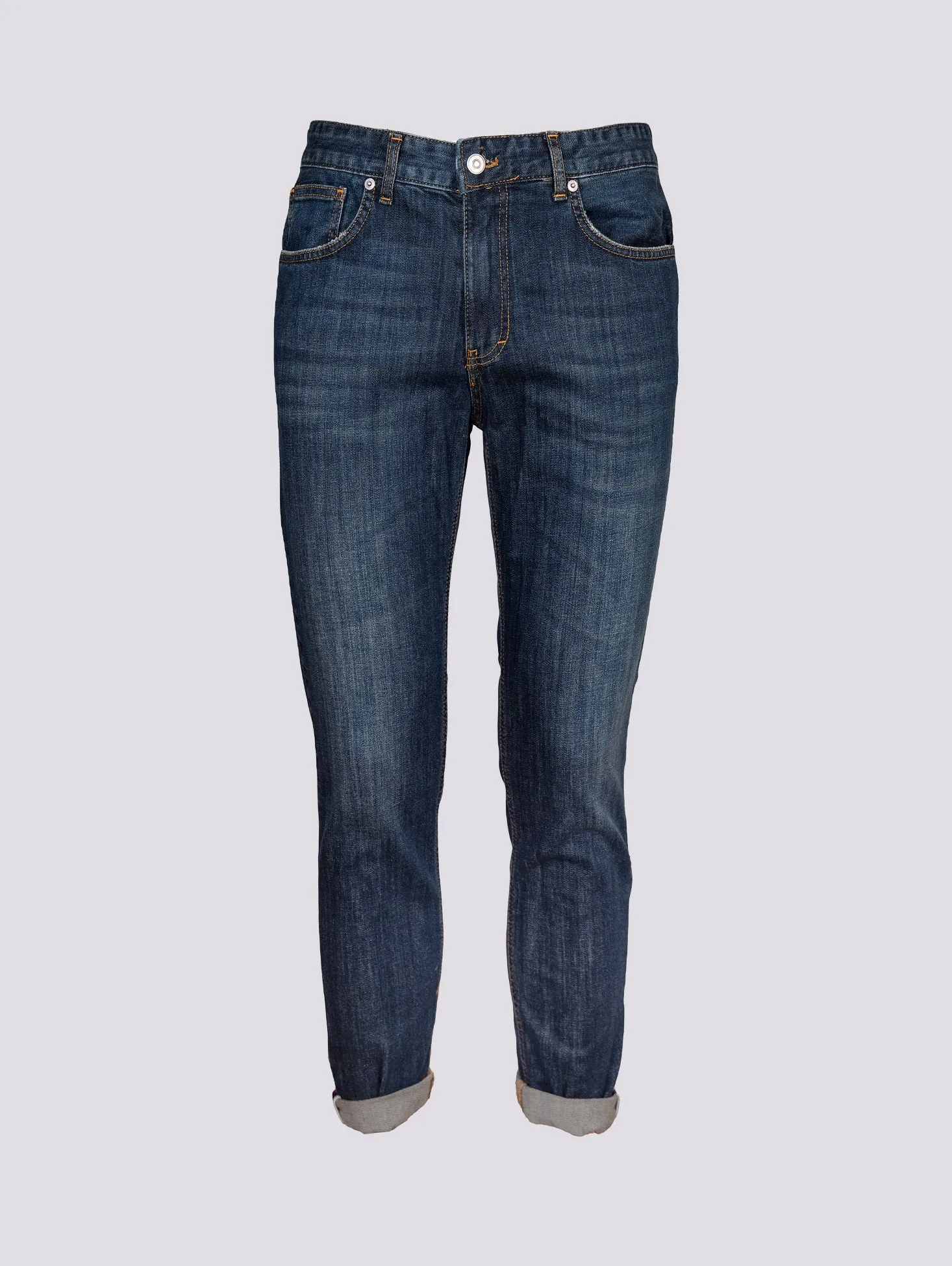 Jeans cinque tasche effetto sabbiato