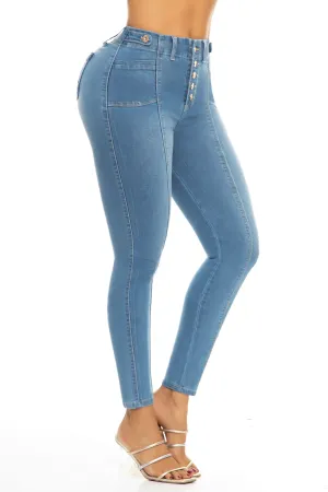JEANS COLOMBIANOS PUSH UP AZUL 6699