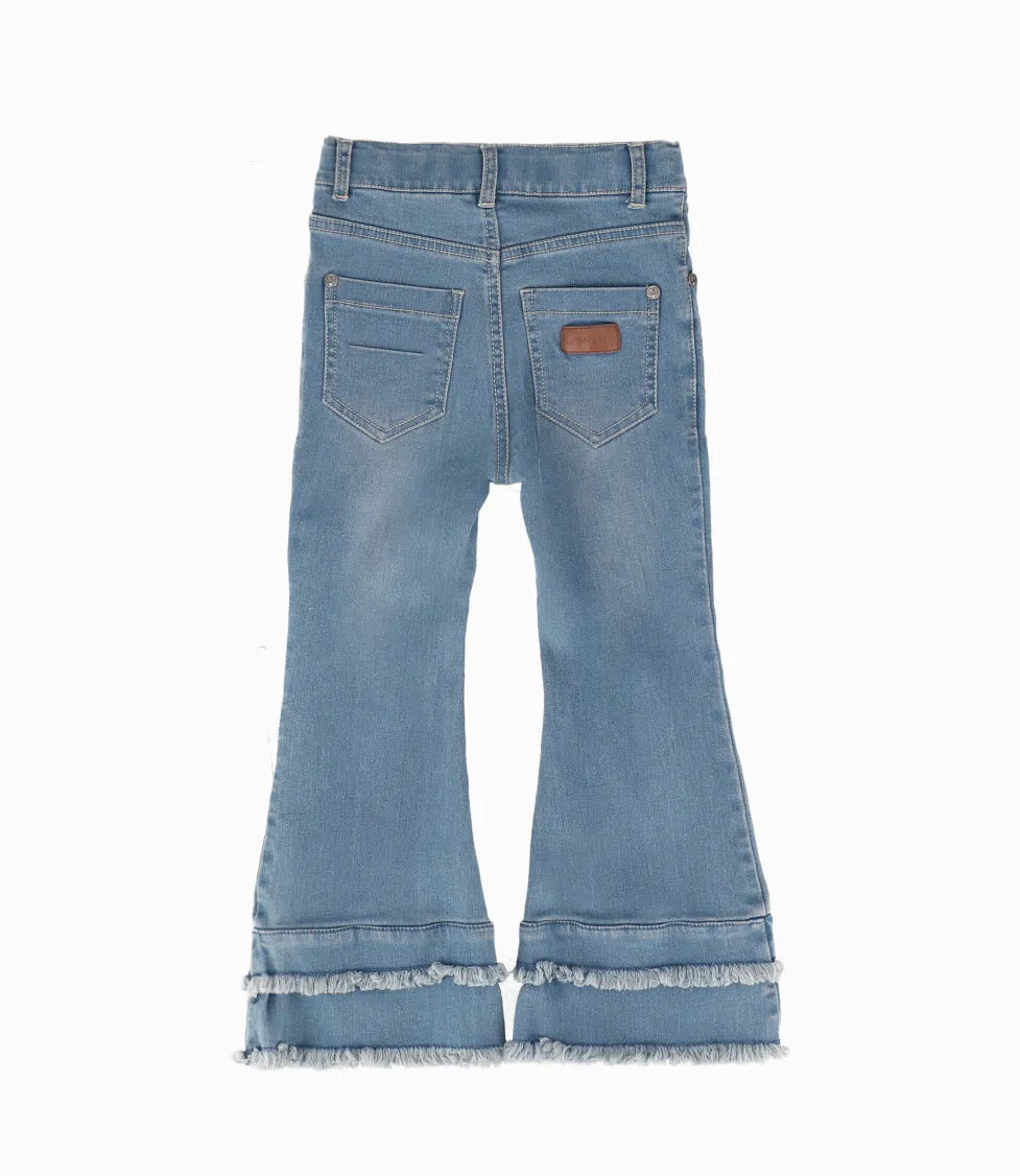 Jeans Niña Con Plumas Y Brillos