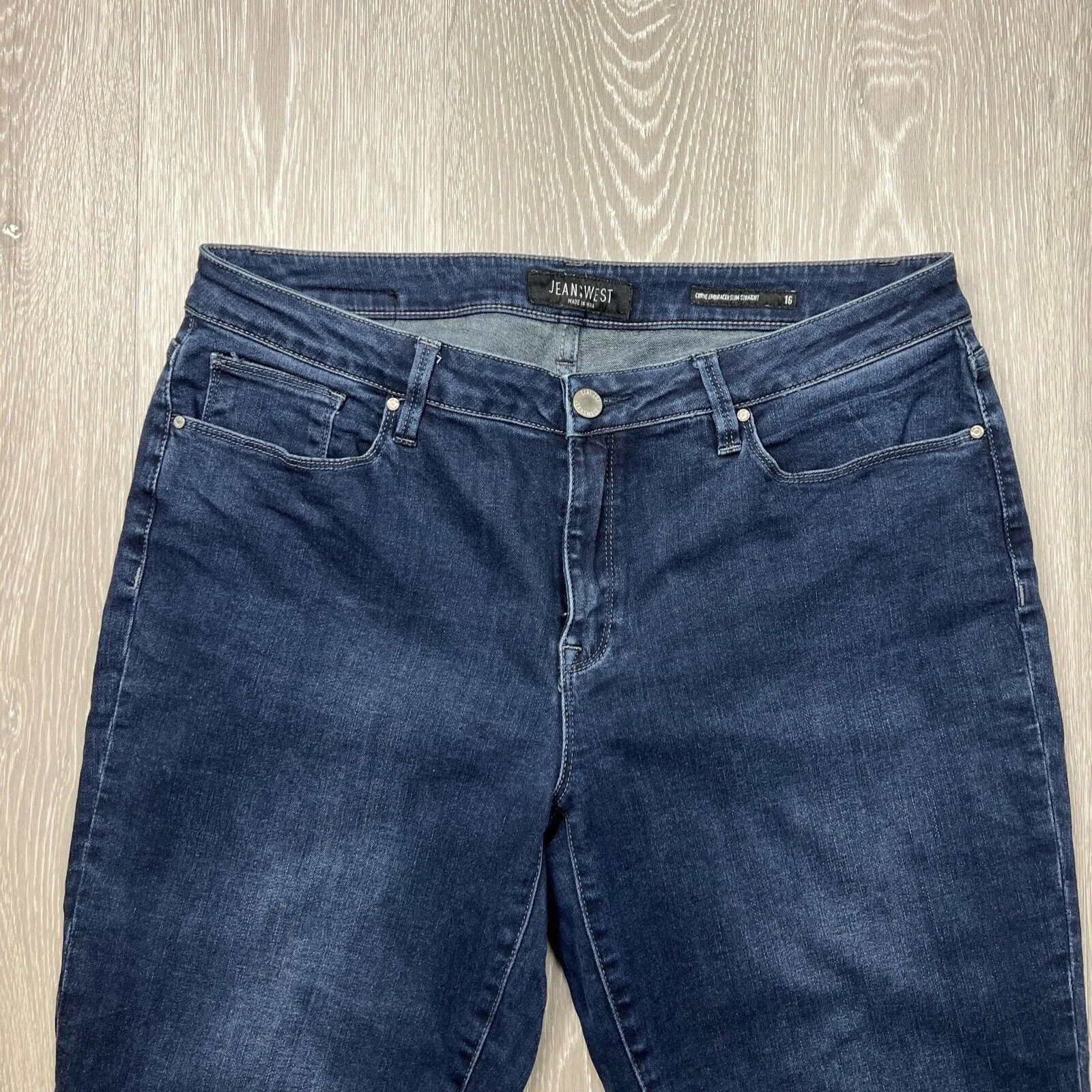 Jeans West Womens Curve Embrace Slim Straight Jeans Size 16