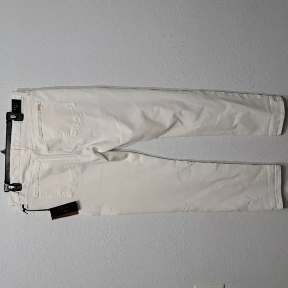 Jen7 by 7 for All Mankind Straight, Crop &amp; Roll White Jeans