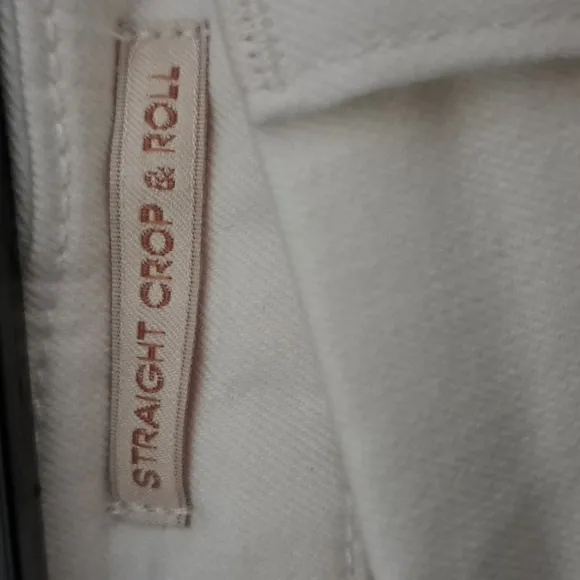 Jen7 by 7 for All Mankind Straight, Crop &amp; Roll White Jeans