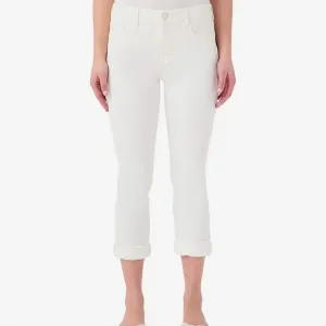 Jen7 by 7 for All Mankind Straight, Crop &amp; Roll White Jeans