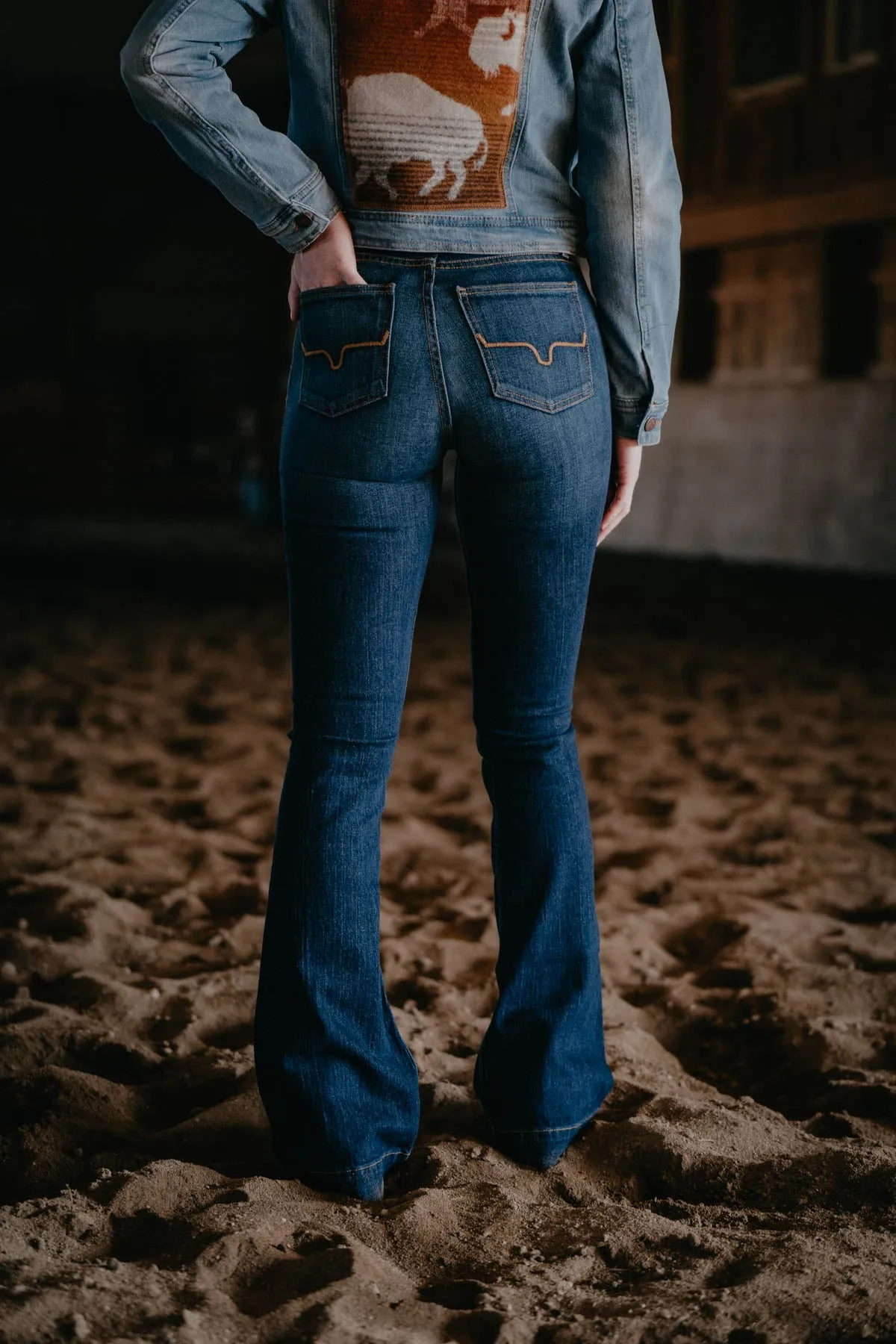 Jennifer High Rise Flare Jean by Kimes Ranch (Dark Blue)